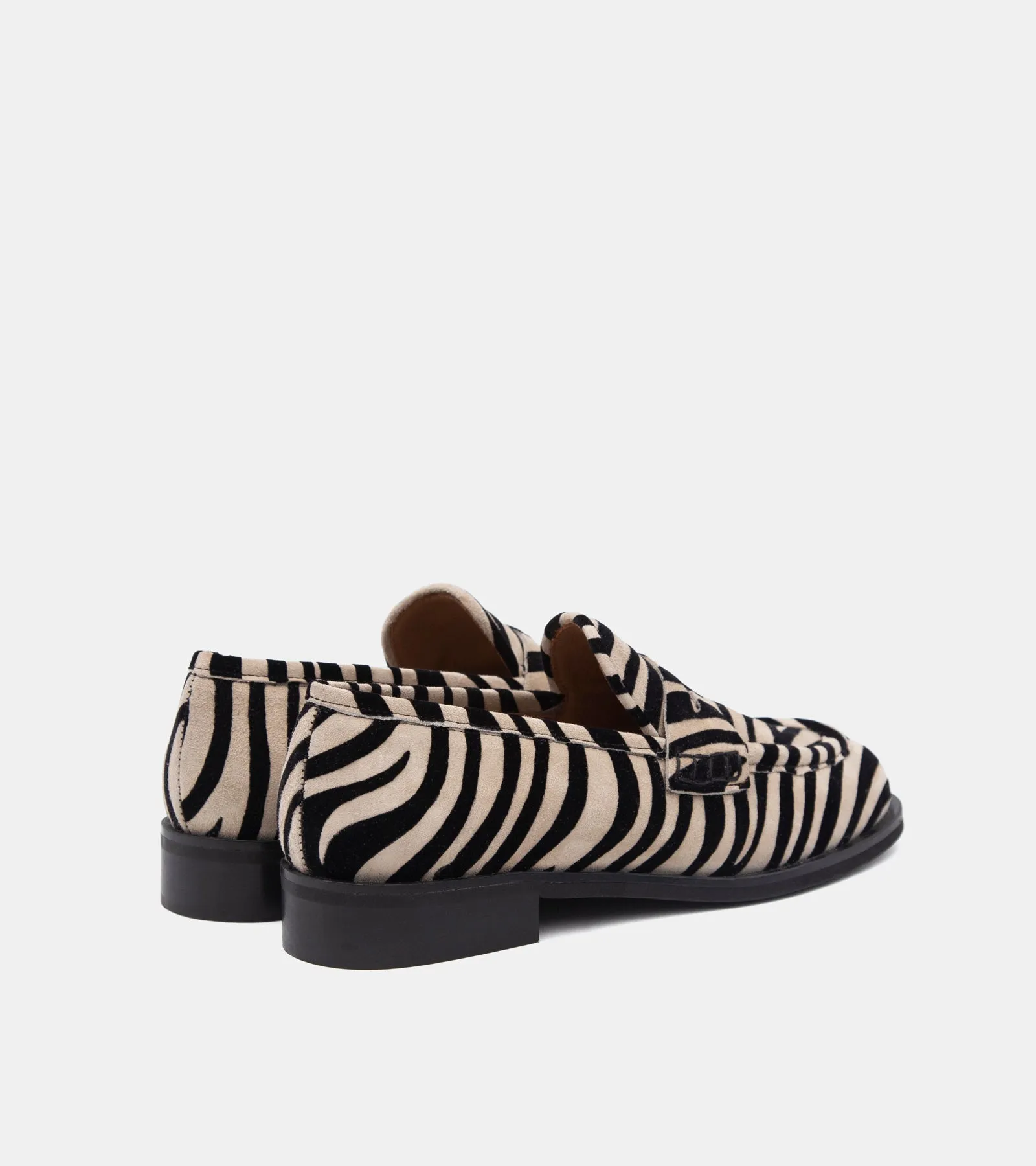 Beige Zebra Loafers