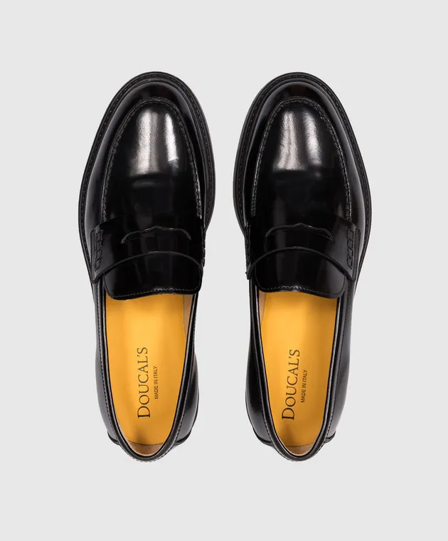 Black leather Doucal's loafers DD8664BRUGUF255