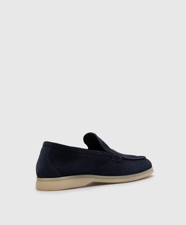 Blue Felix Suede Loafers by Lanciotti De Verzi