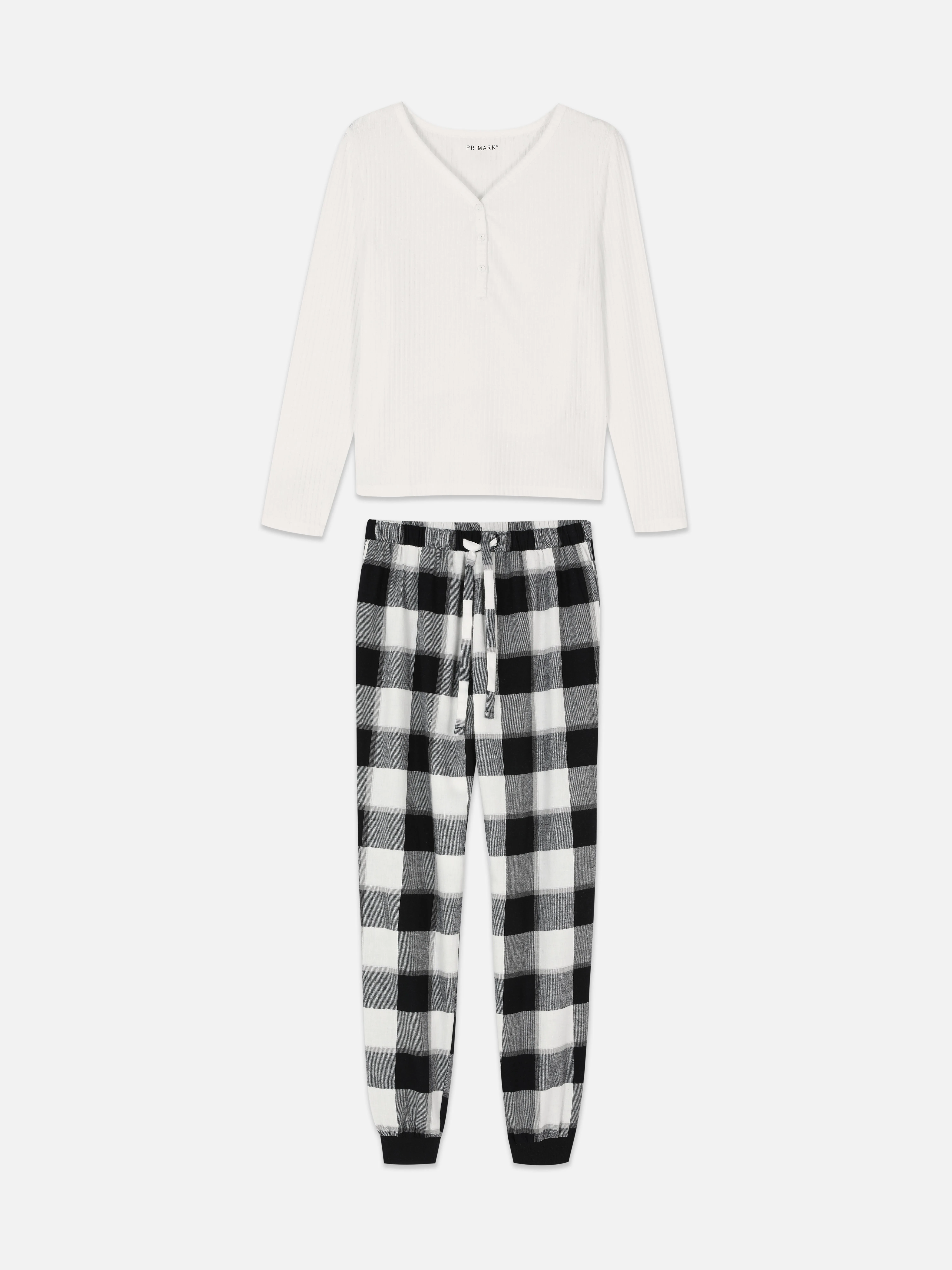 Checked Long Sleeve Pyjamas