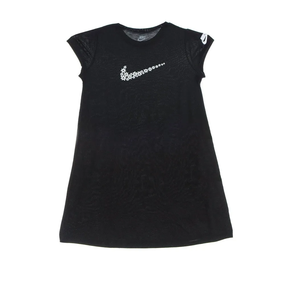 Daisy Tee Dress for Girls in Black