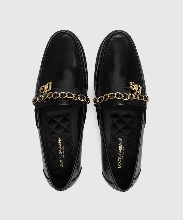 Dolce & Gabbana Black Leather Visconti Loafers A30154AY925
