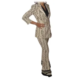 Elisabetta Franchi Tailleur Panna Nero Abito Made in Italy Luxury Collection