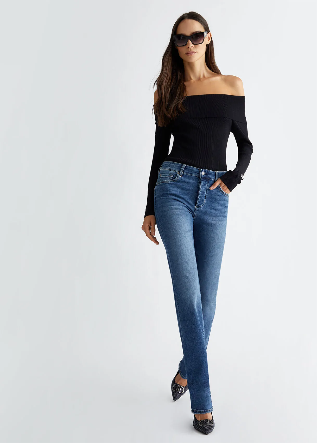 High Waist Straight Jeans