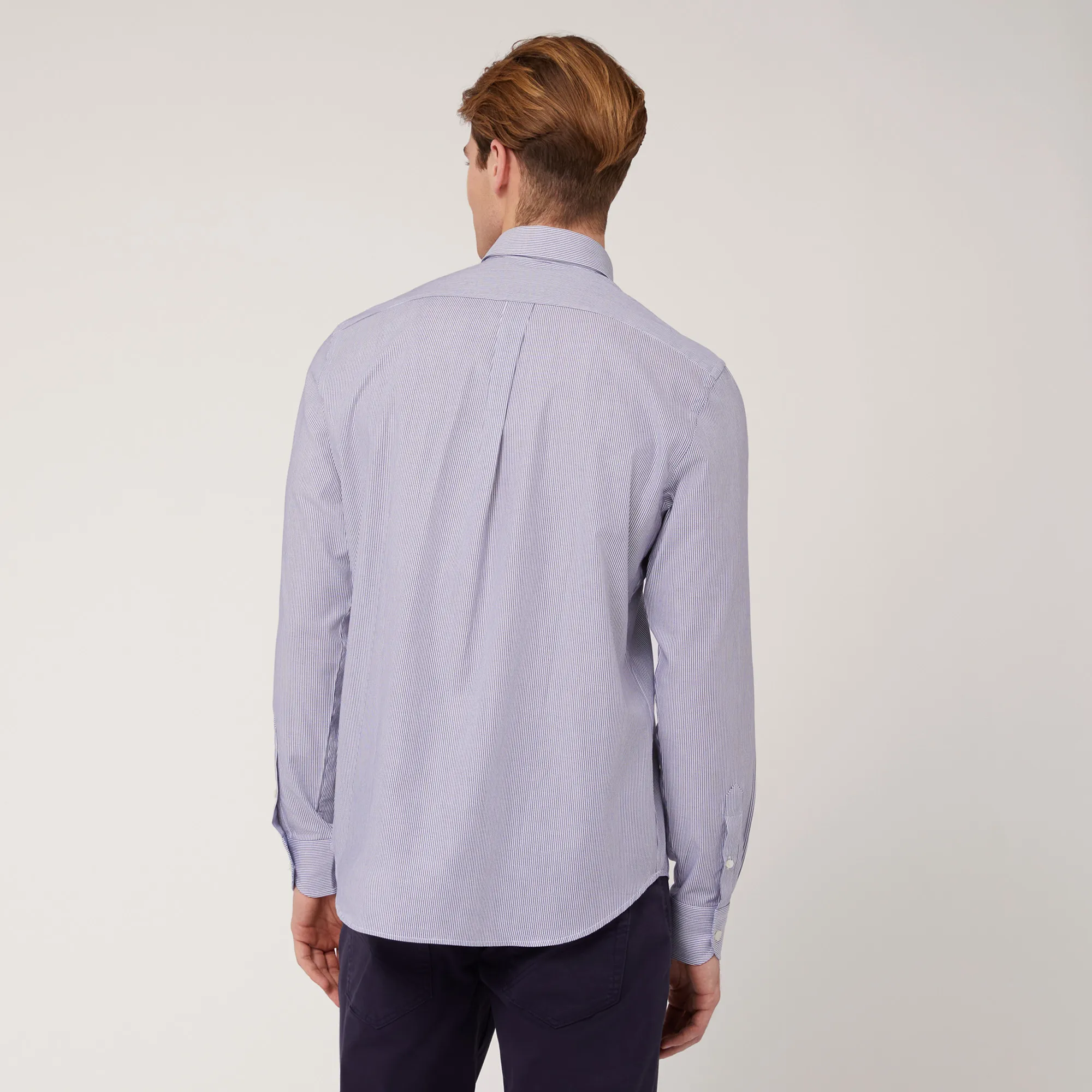 Light Blue Regular Micro Striped Shirt: New Luxury Arrivals by Harmont & Blaine®