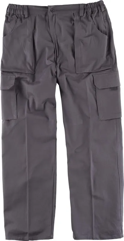 Line 4 Pants with Elastic Waist, Multiple Pockets, and Grey Bottom Reinforcement