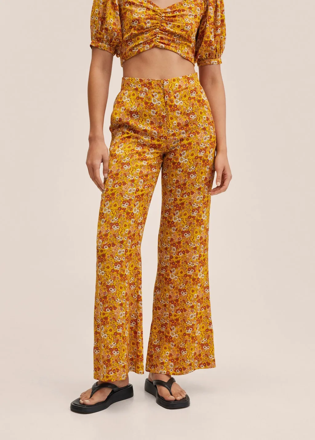 Wideleg Print Pants