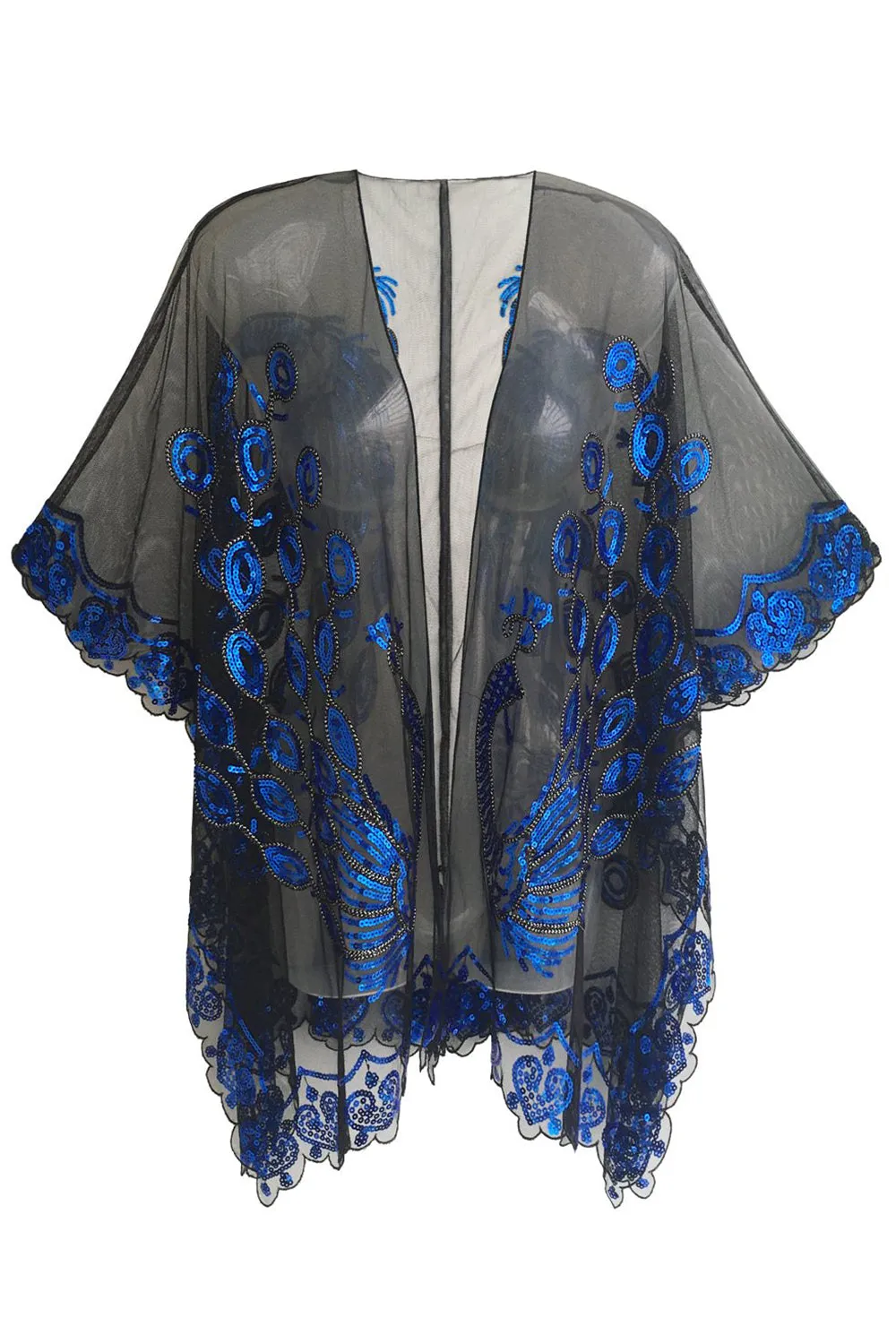 Pavone nero di paillettes 1920 Capo