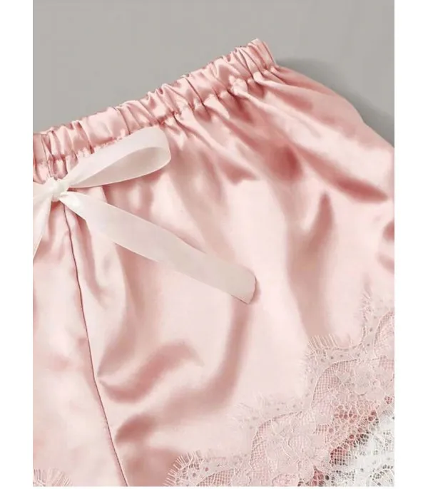 Pajama and Robe Set in Satin-Lace Nikki