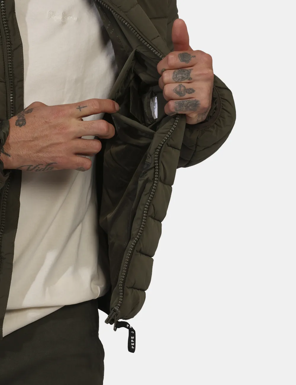 Pepe Jeans Green Puffer Coat