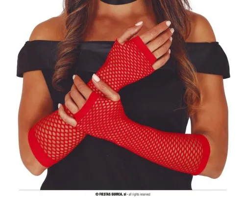 Red Fishnet Gloves