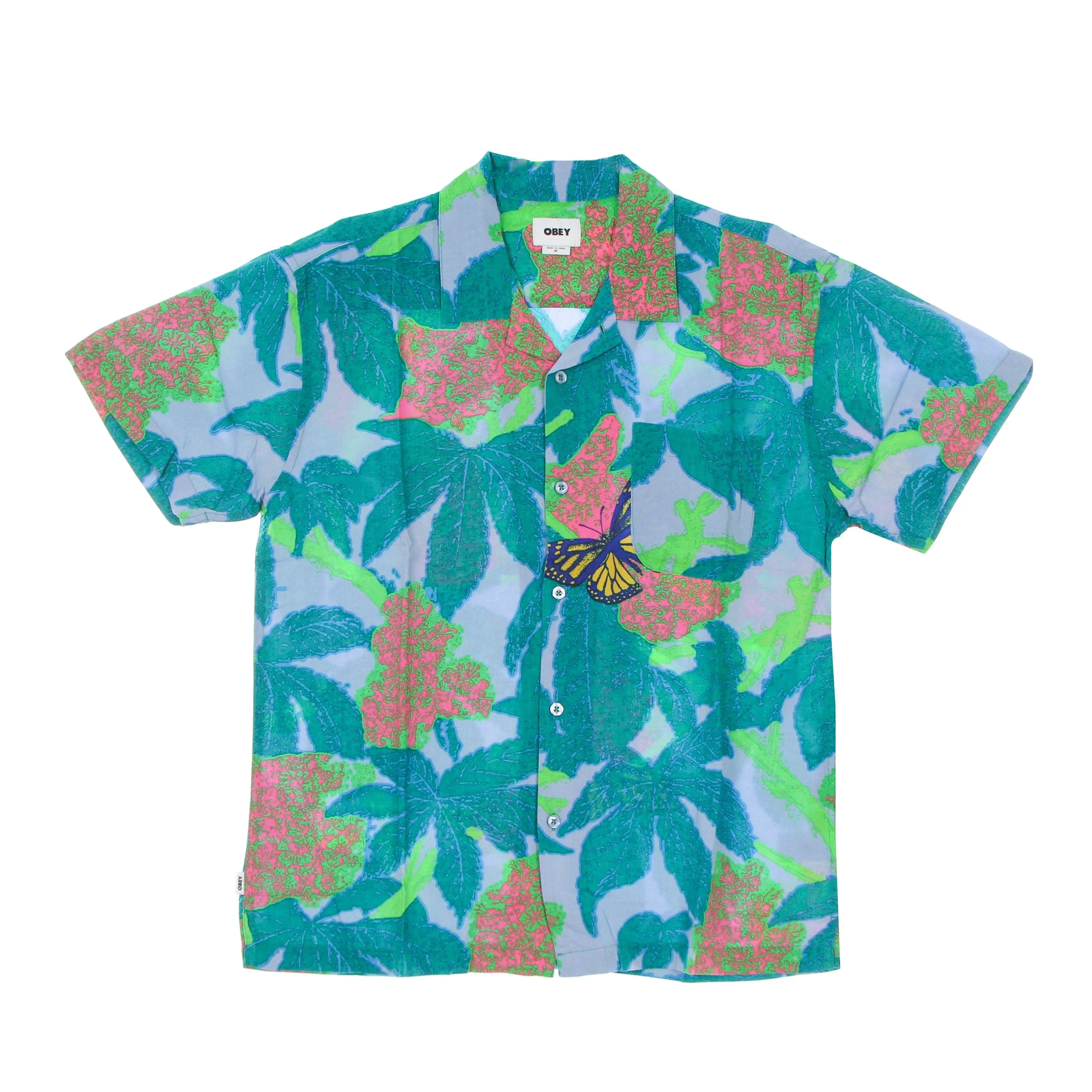Short Sleeve Shirt Men Buds Woven Good Grey Multi