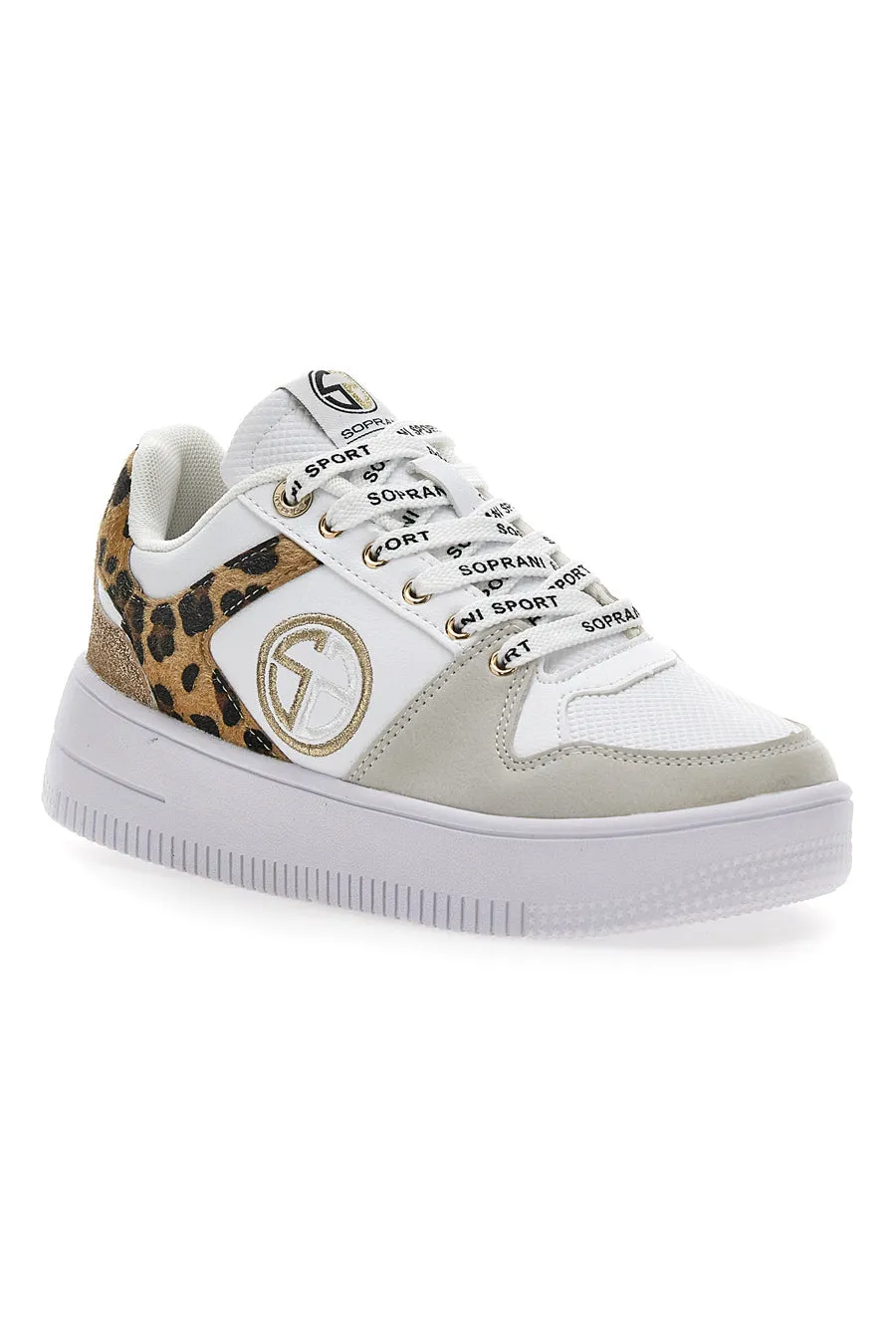 SOLO SOPRANI Flatform Sneakers Soprani Alex Bianche Oro