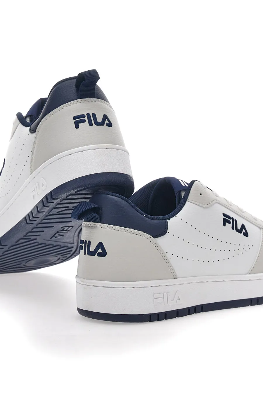 White Fila Raga Sneakers with Blue Accents